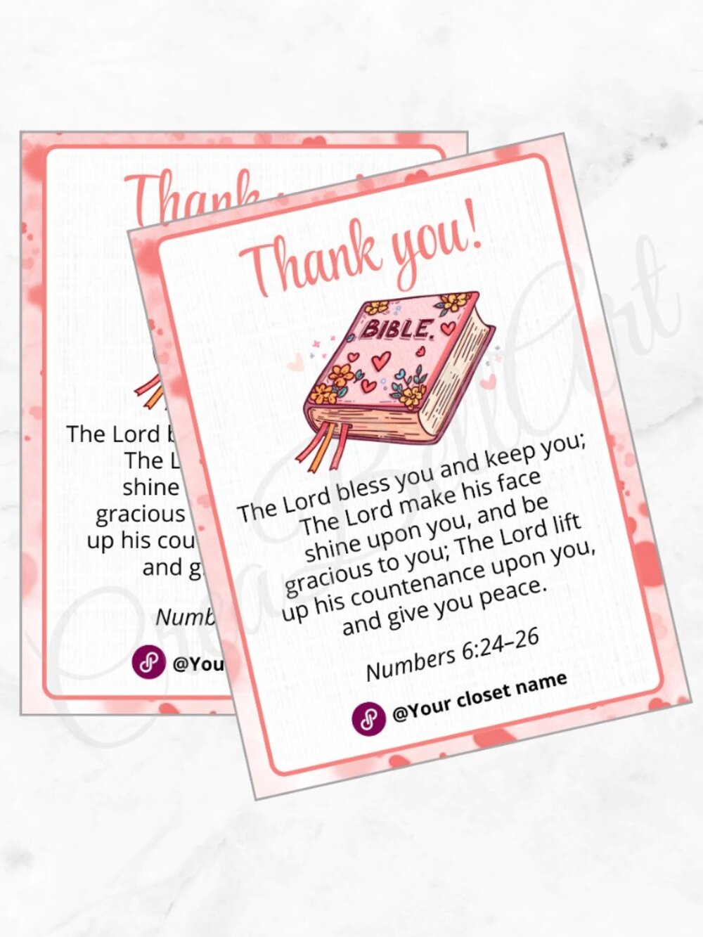 100 Personalized Biblie Thank You Cards Small Business, 4×3 in - Picture 2 of 8